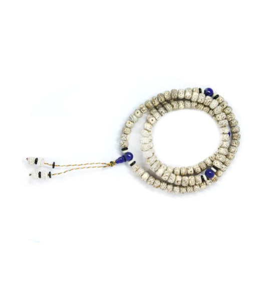 Mala en Graines de Pipal et Lapis Lazuli - bracelet