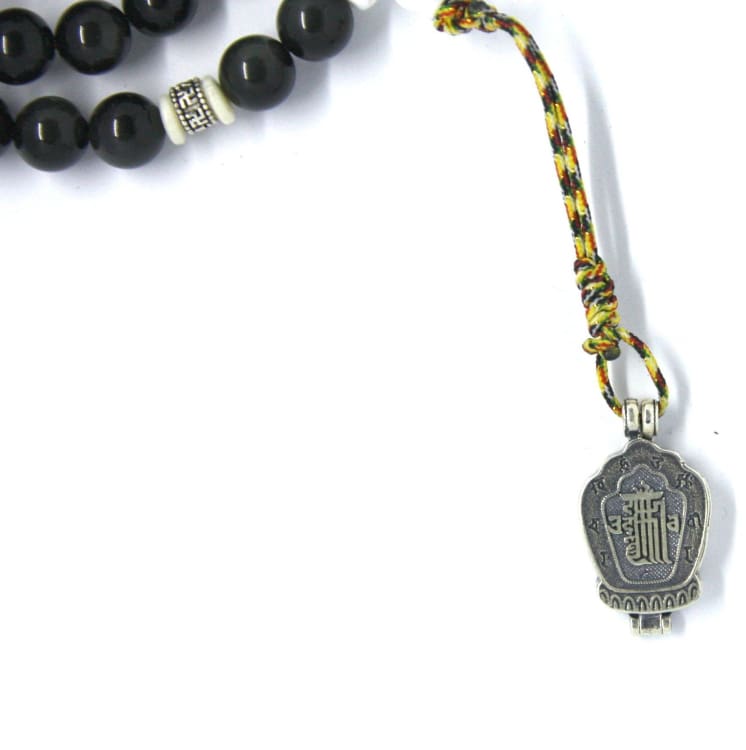 Mala en Obsidienne et Perles de Bénitier - bracelet