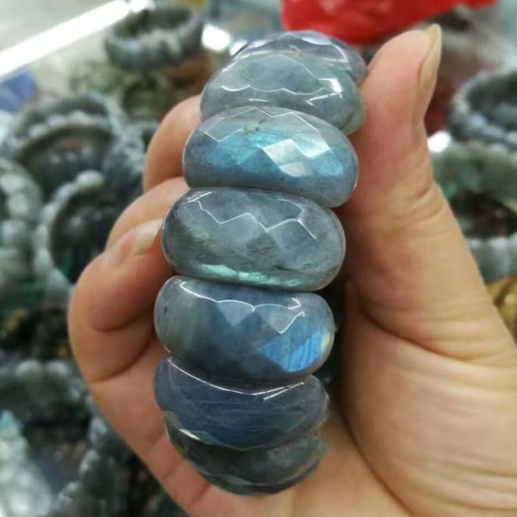 Manchette en Labradorite Facettée - Bracelet