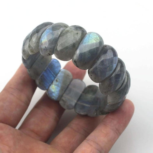 Manchette en Labradorite Facettée - Bracelet