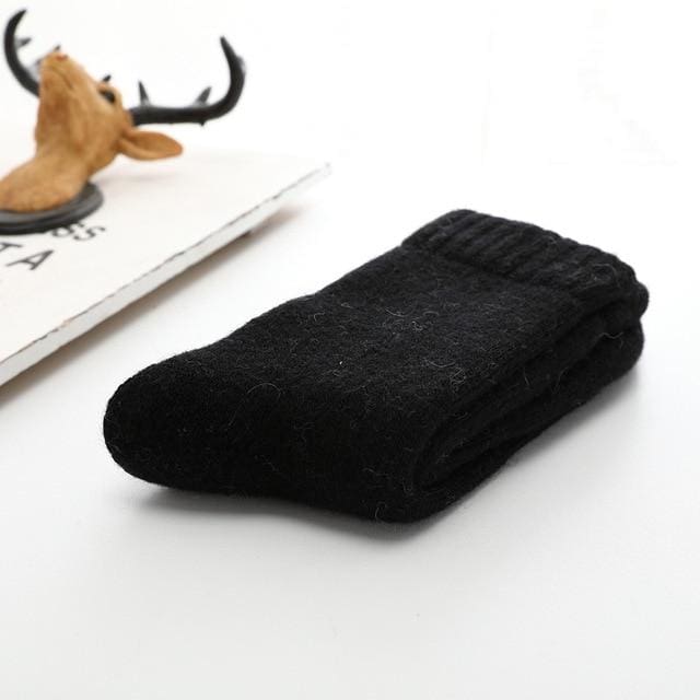 Paire de Chaussettes en Laine - Homme - Noir - Décorations