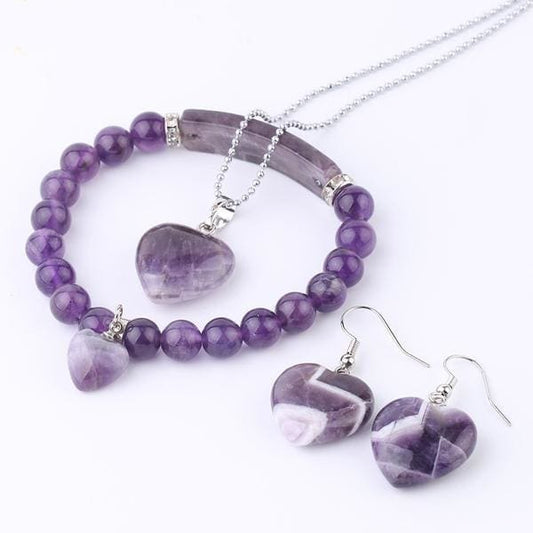 Parure du coeur dAméthyste - Bracelet