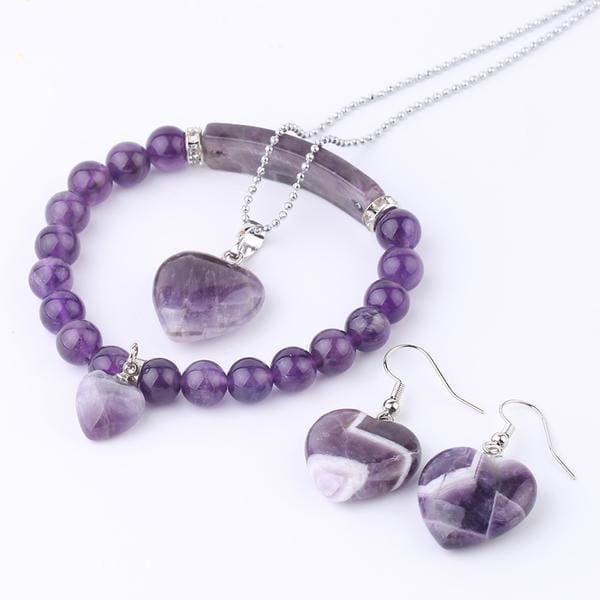 Parure du coeur dAméthyste - Bracelet