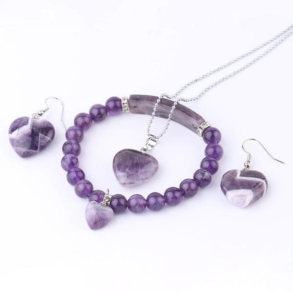 Parure du coeur dAméthyste - Bracelet