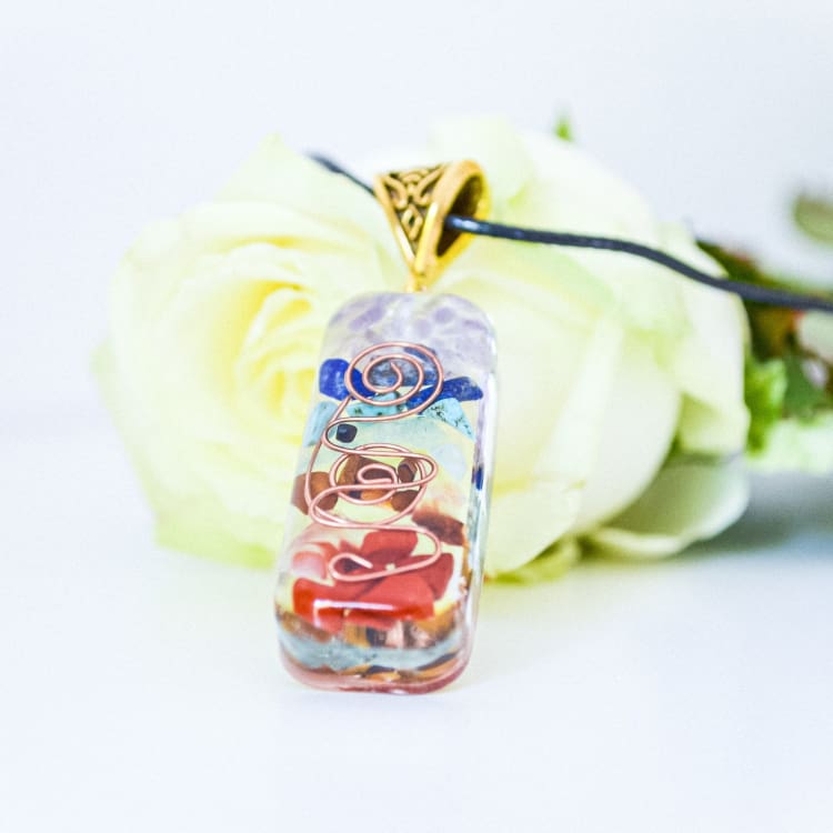 Pendentif 7 Chakras Orgonite - pendentif