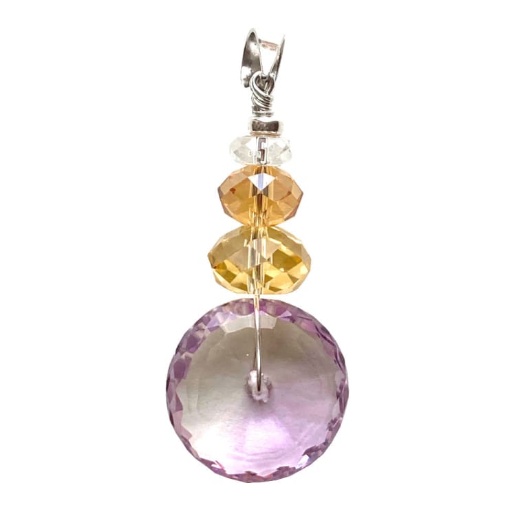 Pendentif Améthyste Citrine et Argent
