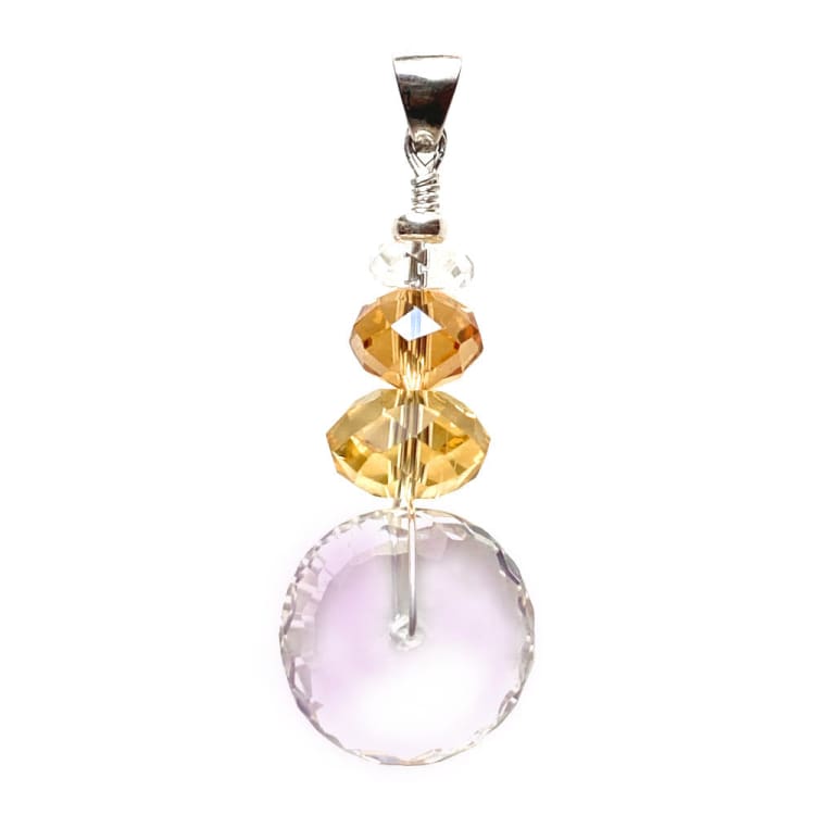 Pendentif Améthyste Citrine et Argent