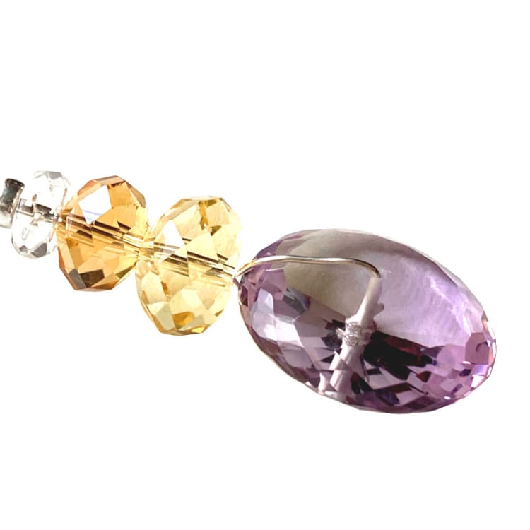 Pendentif Améthyste Citrine et Argent