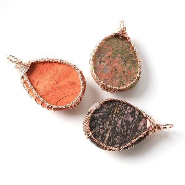 Pendentif Arbre De Vie Artisanal (13 Pierres Disponibles) - Pendentif