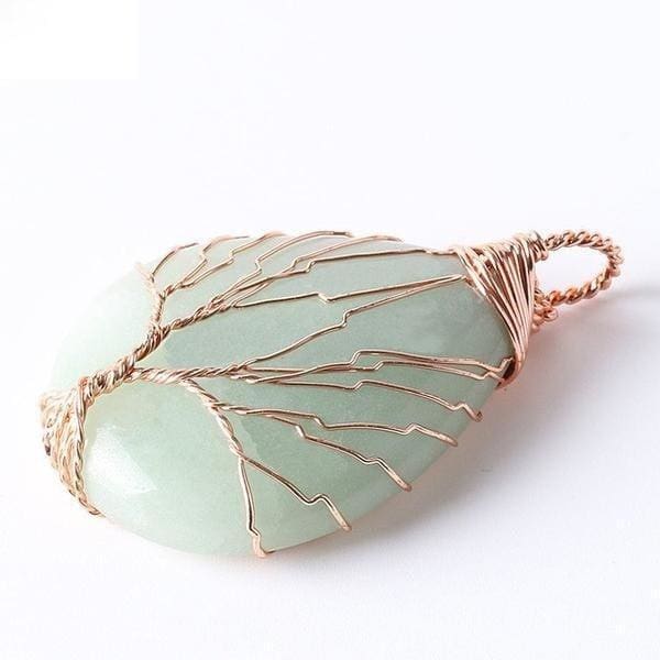Pendentif Arbre De Vie Artisanal (13 Pierres Disponibles) - Aventurine - Pendentif