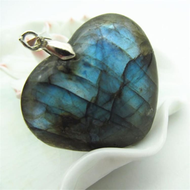 Pendentif Cur En Labradorite - Pendentif