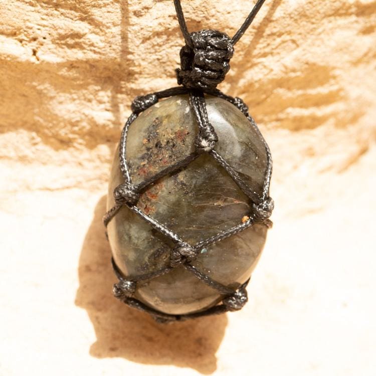 Pendentif Labradorite Naturelle Cabochon - Pierre De Protection, Cadeau - Neuf Sans Emballage