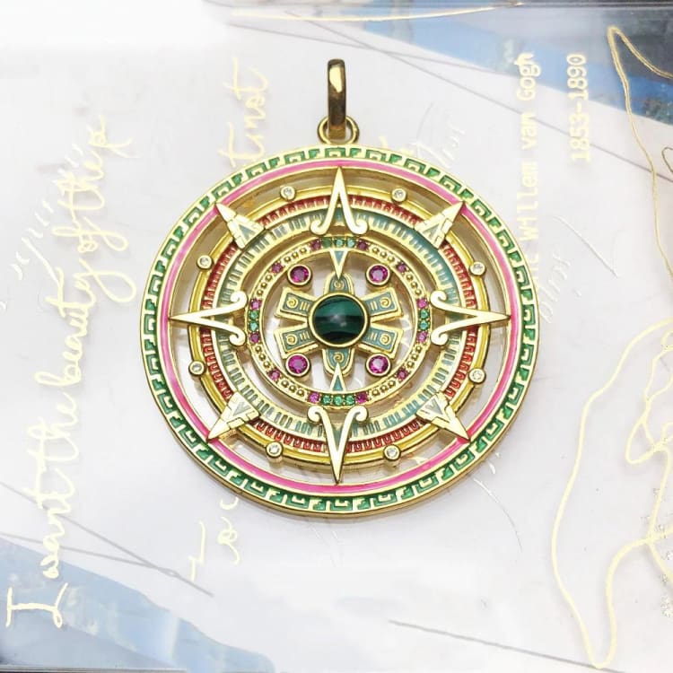 Pendentif du ’5ème Soleil Aztèque’ - pendentif