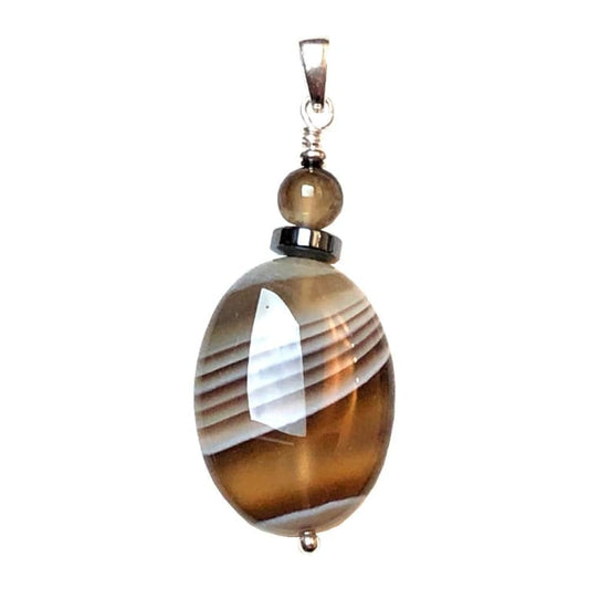 Pendentif en Agate et Argent - Pendentif