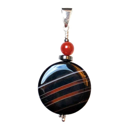 Pendentif en Agate et Argent - Pendentif