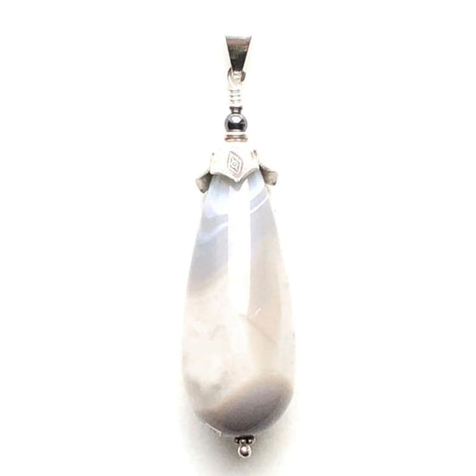 Pendentif en Agate Quartz et Argent - Pendentif