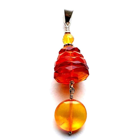 Pendentif en Ambre avec Pampille - Pendentif