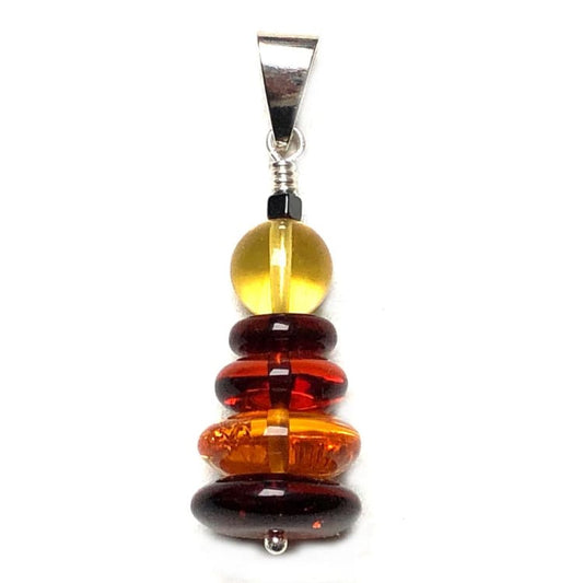 Pendentif en Ambre et Argent - Pendentif