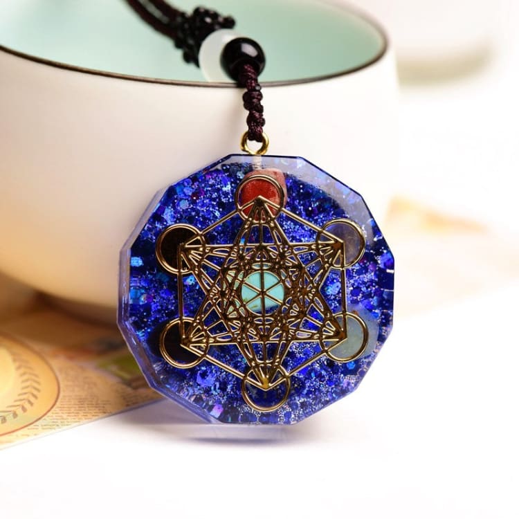 Pendentif Orgonite « Lapis Lazuli Métatron » - Collier