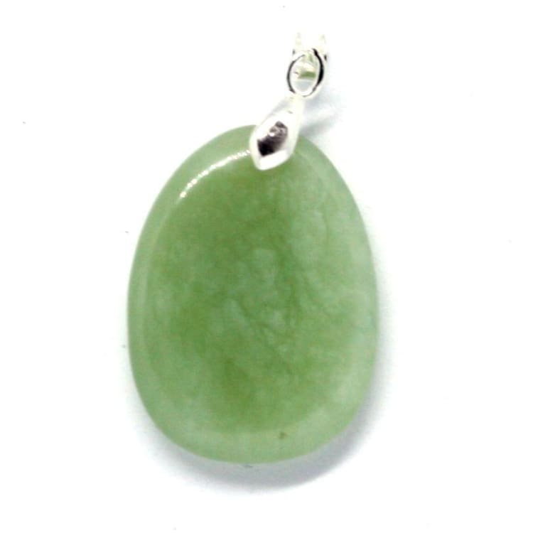 Pendentif Pierre Plate En Jade De Chine - Pendentif