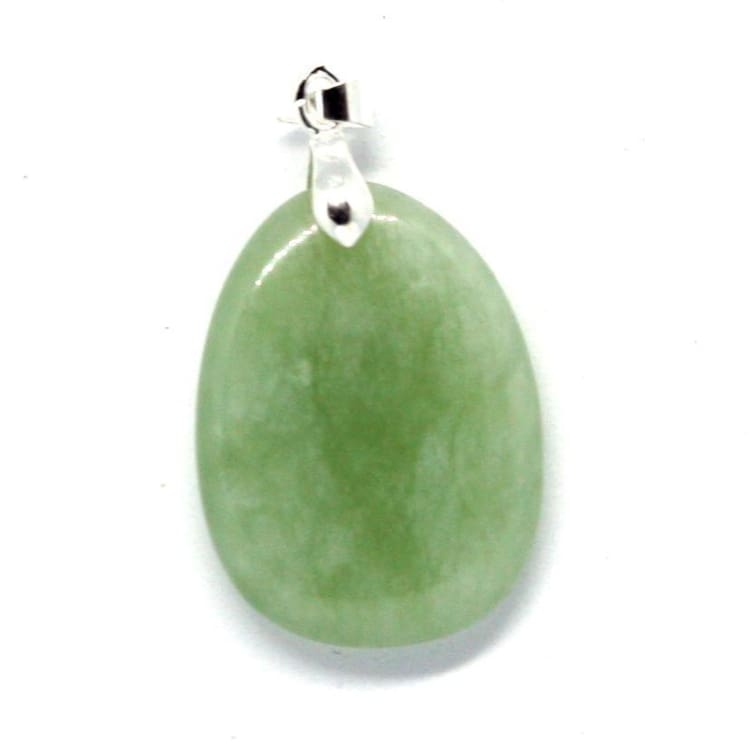 Pendentif Pierre Plate En Jade De Chine - Pendentif