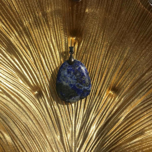 Pendentif Pierre Plate en Lapis Lazuli - pendentif