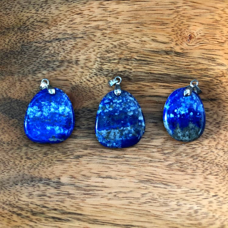 Pendentif Pierre Plate En Lapis Lazuli - Pendentif