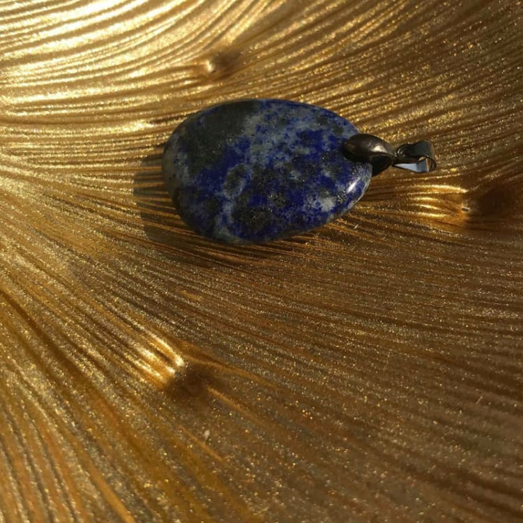 Pendentif Pierre Plate en Lapis Lazuli - pendentif