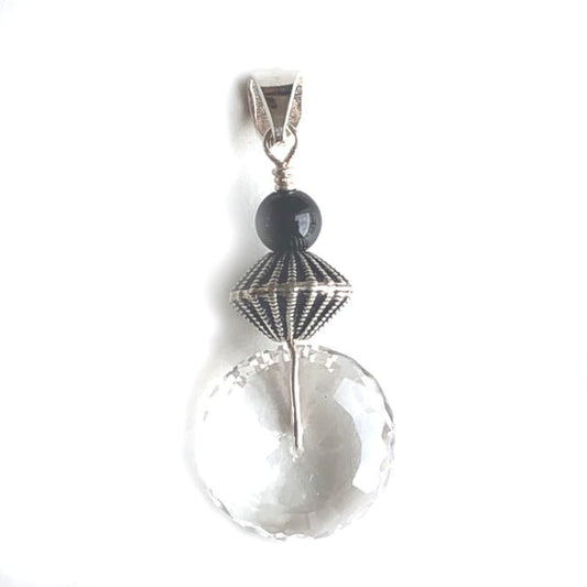 Pendentif Quartz Onyx et Argent