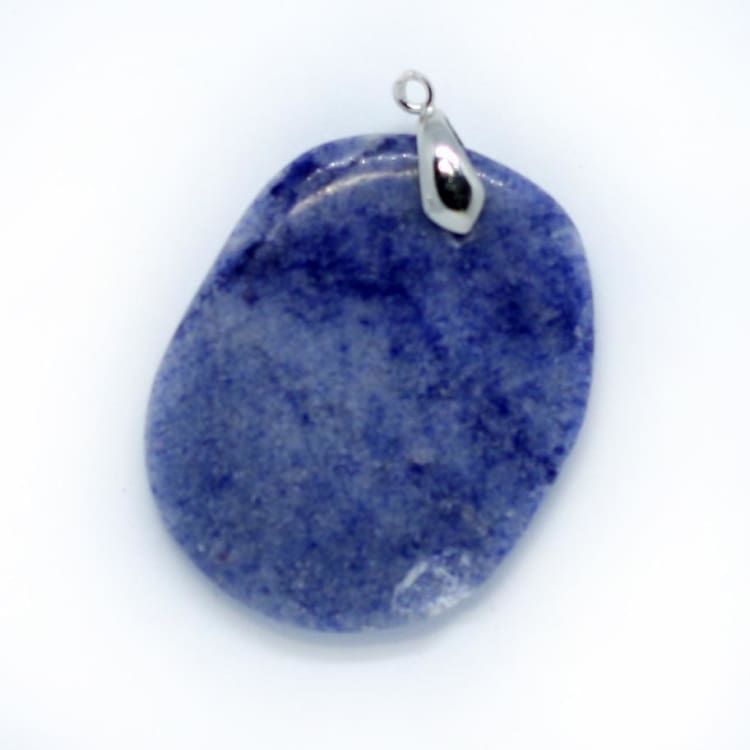 Pendentif Rectangulaire En Aventurine Bleue - Pendentif