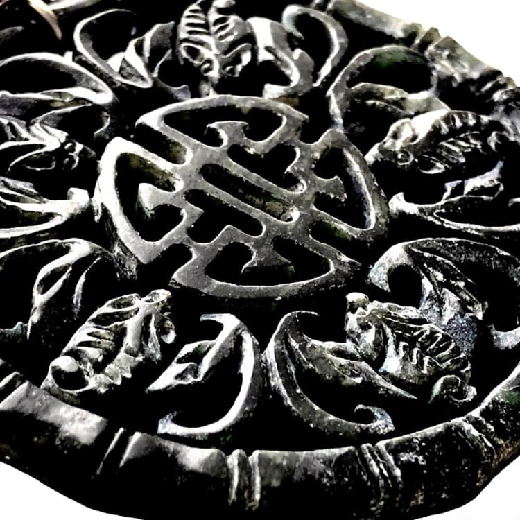 Pendentif Serpentine noire et Argent - Pendentif