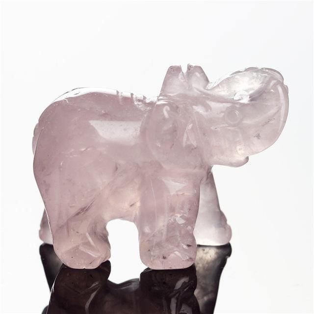 Petits Éléphants En Pierre Naturelle - Quartz Rose - Decoration