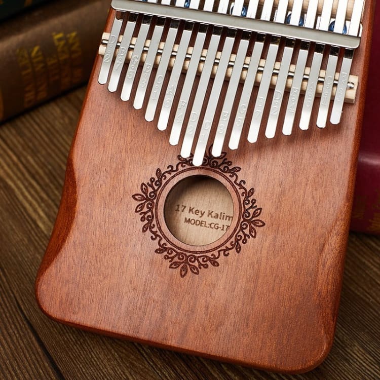 Piano à pouces Kalimba de 17 touches en bois d’acajou