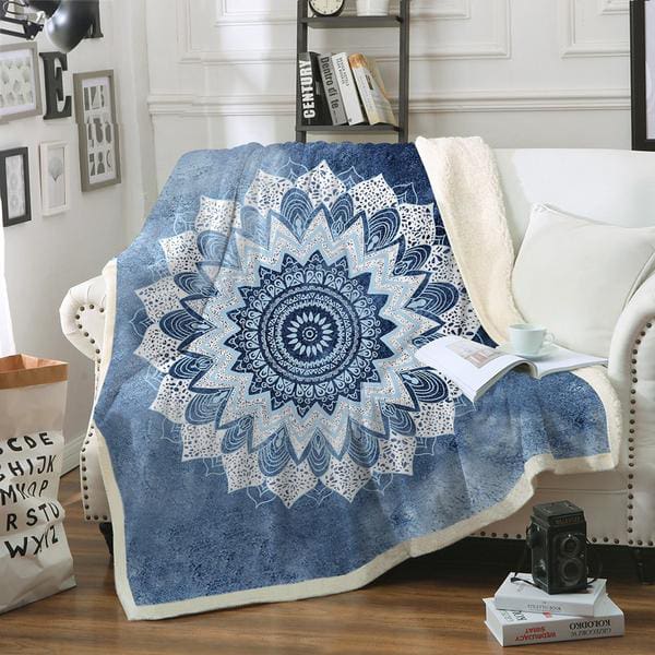 Plaid Douillet En Polaire Fleur De Lotus - Decoration