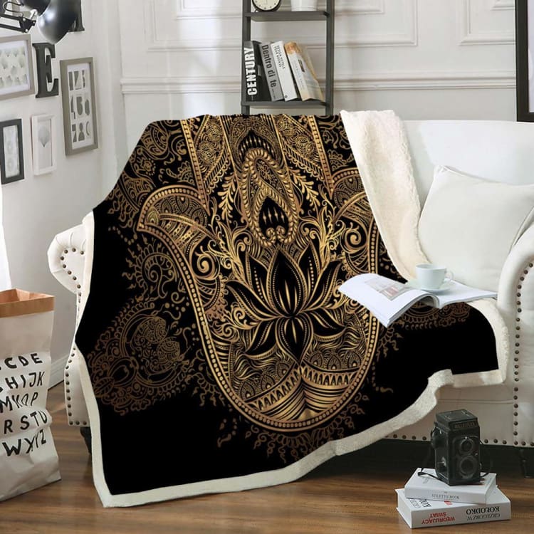 PLAID DOUILLET EN POLAIRE - ’ La main de Fatma’