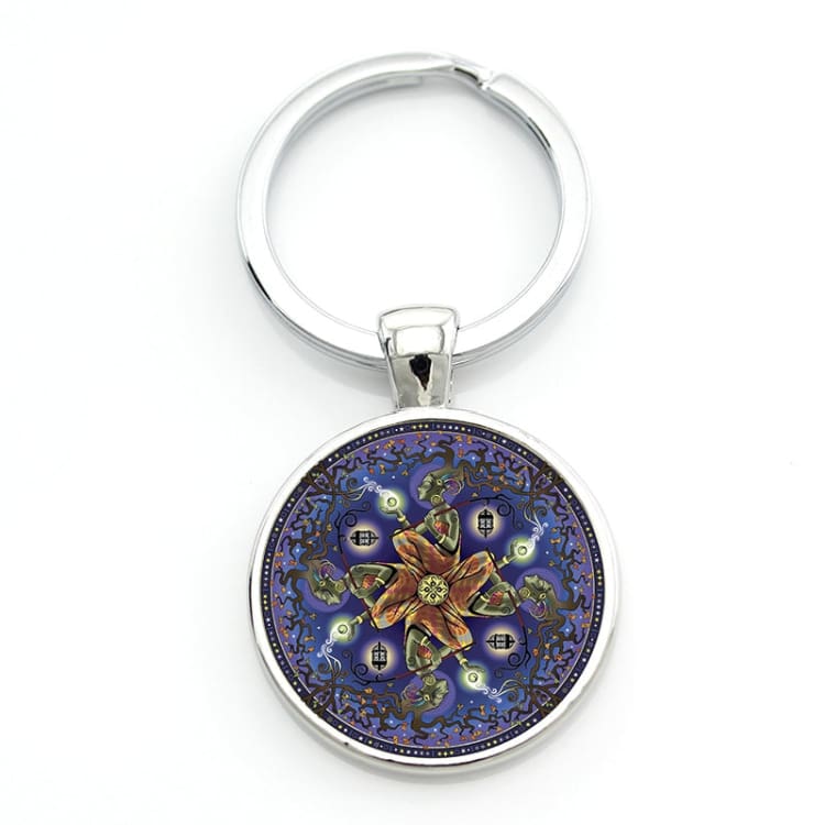 Porte-clés Mandala - Bleu foncé - Décorations