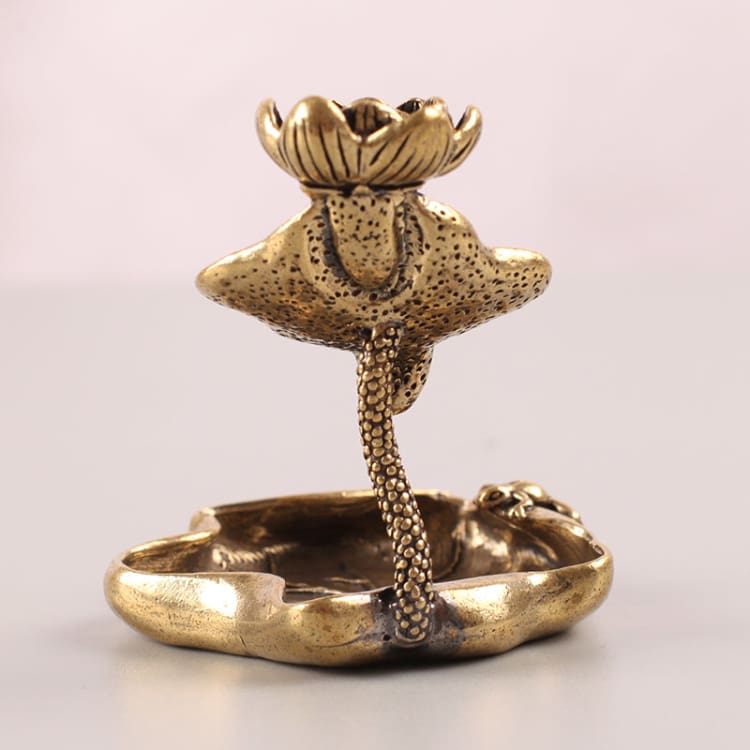 Porte encens feuille de lotus en metal - Décoration