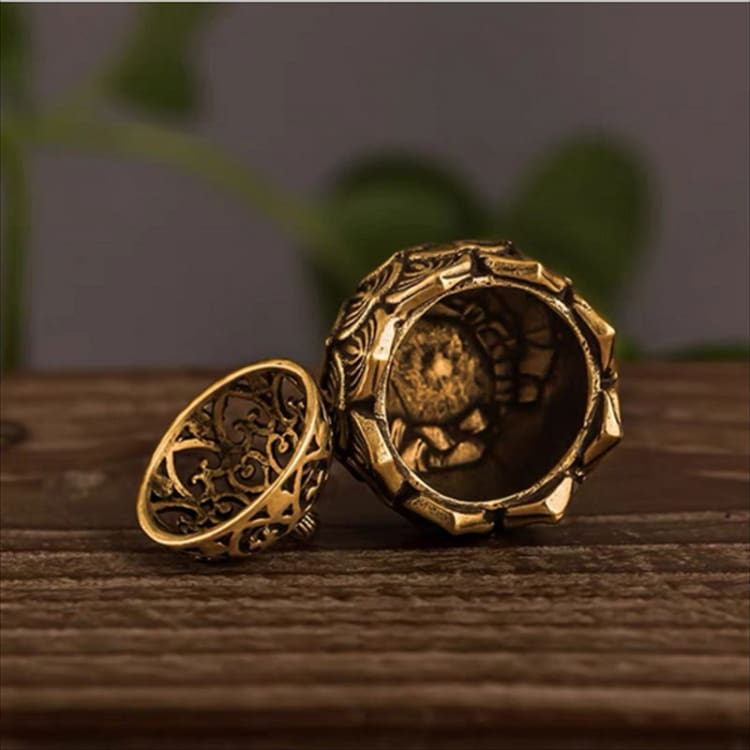 Porte encens rétro en laiton avec couvercle - Décoration