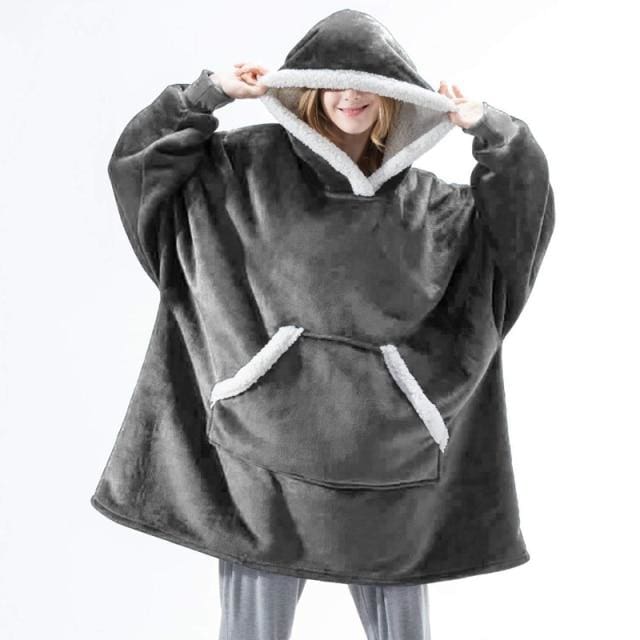 Pull en plaid oversized - Gris