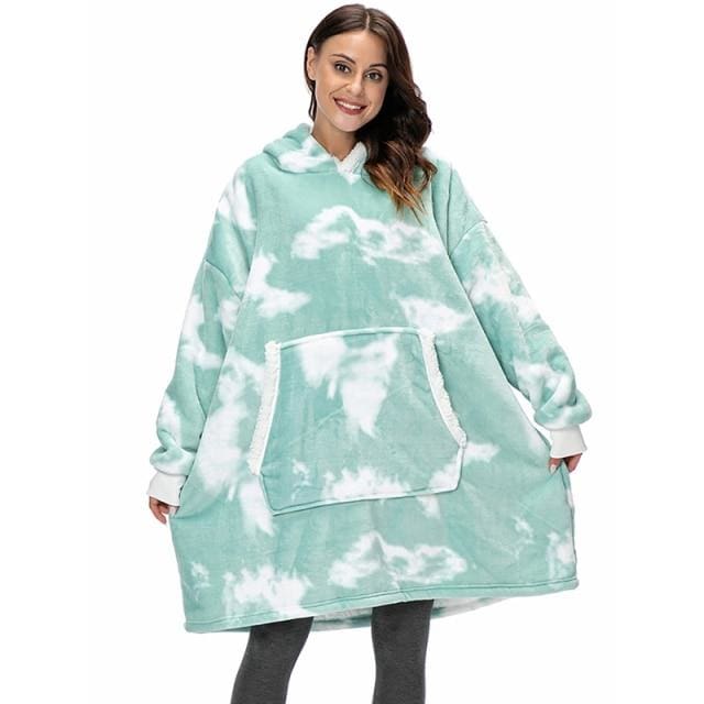 Pull en plaid oversized - Tie Dye Vert