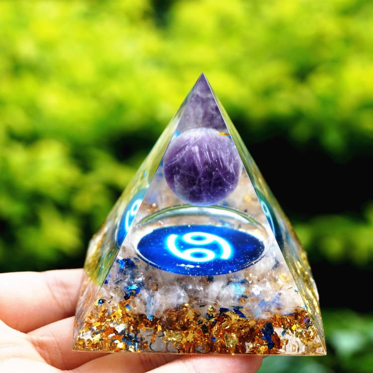 Pyramide du Zodiac en Orgonite symbole du Cancer - Décorations