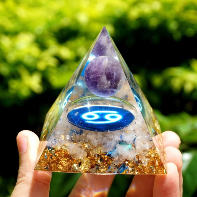 Pyramide du Zodiac en Orgonite symbole du Cancer - Décorations