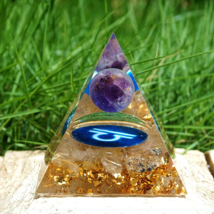 Pyramide du Zodiac en Orgonite symbole de la Balance - Décoration