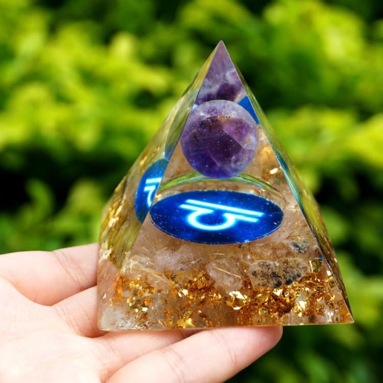 Pyramide du Zodiac en Orgonite symbole de la Balance - Décoration