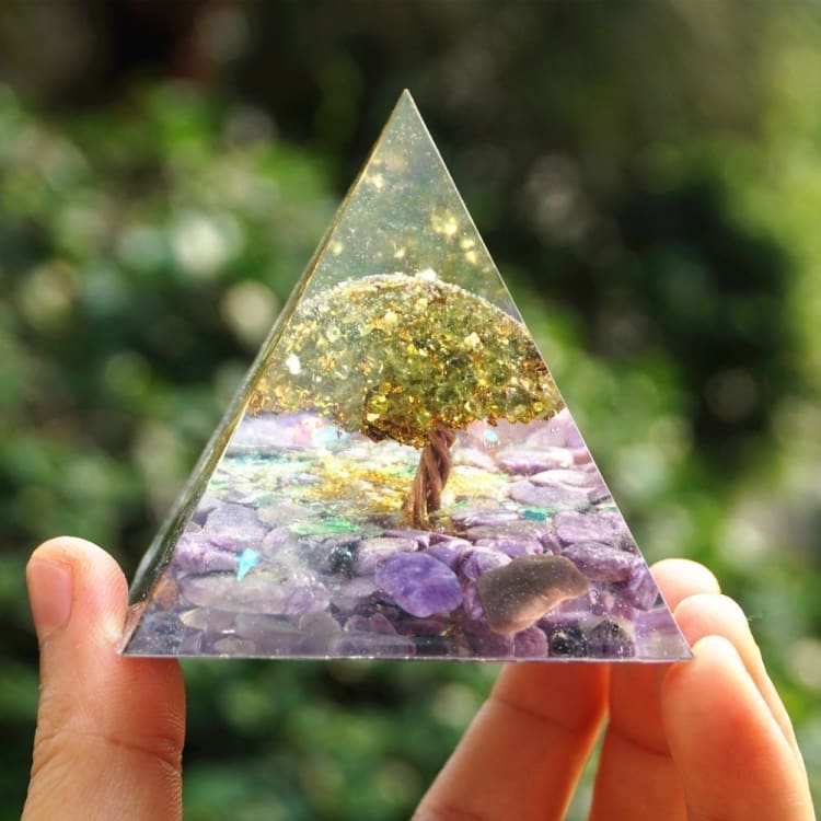 Pyramide en Orgonite et Améthyste de 10cm - Décorations