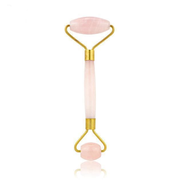 Roller pour Massage Facial en Quartz rose - Double Embout - autre