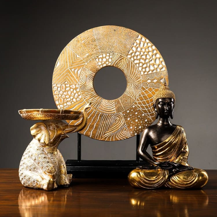 Bouddha et bois de suar-Dhyāna Mudrā-asie-Décoration intérieure