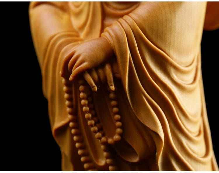 Statuette de Bouddha GuanYin en bois de buis