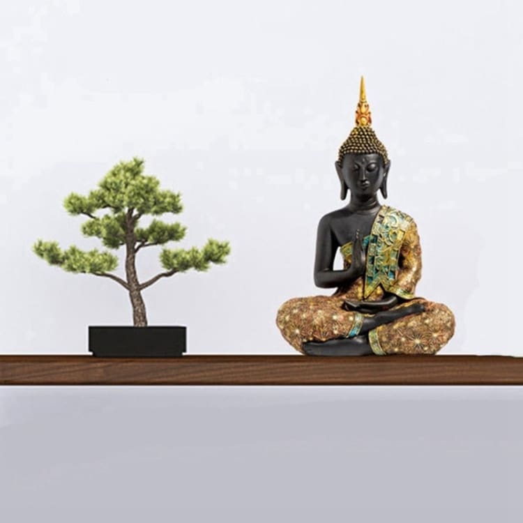 Statuette de Bouddha Style colorée - Abhaya Mudrā