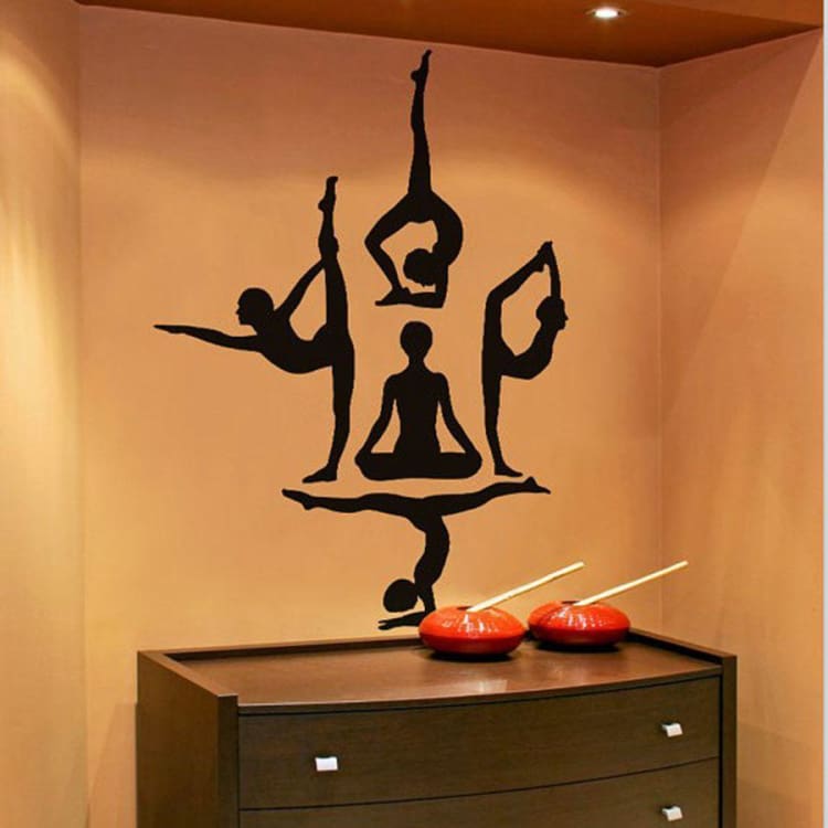 Stickers Autocollants Poses de Yoga - autocollant Image